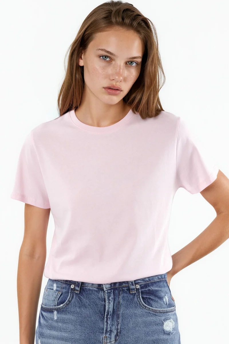 Busem BUSEM Plain Crew Neck Cotton T-Shirt