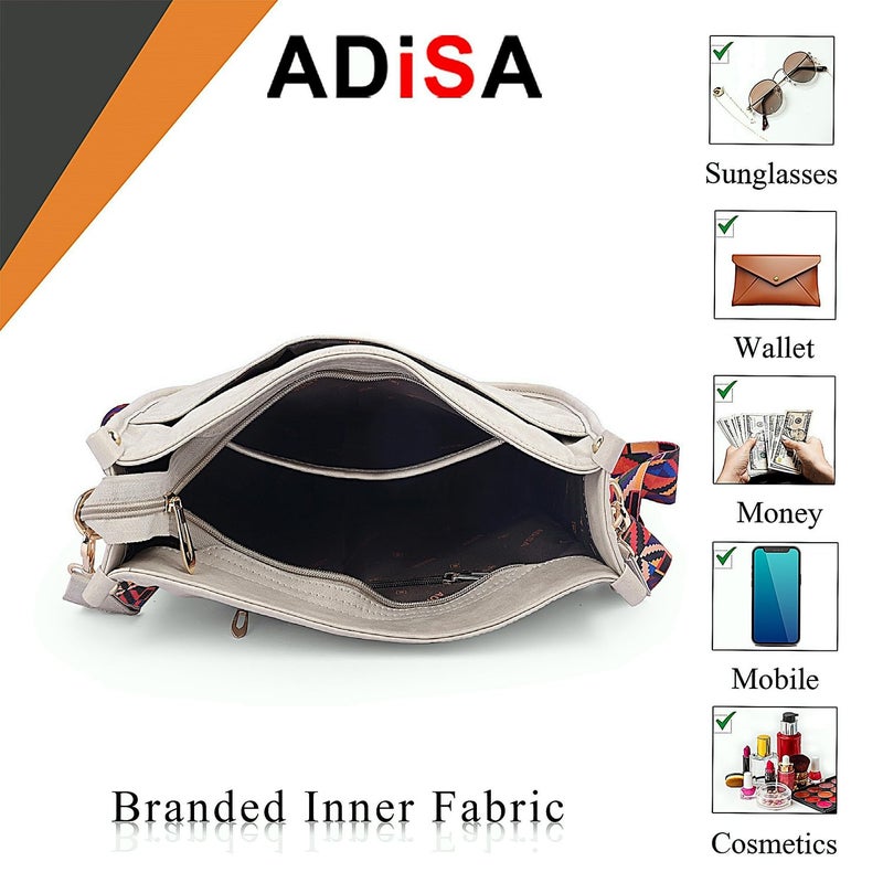 ADISA trendy hobo shoulder handbag for women and girls with crossbody sling belt (AD4082) - Image 4
