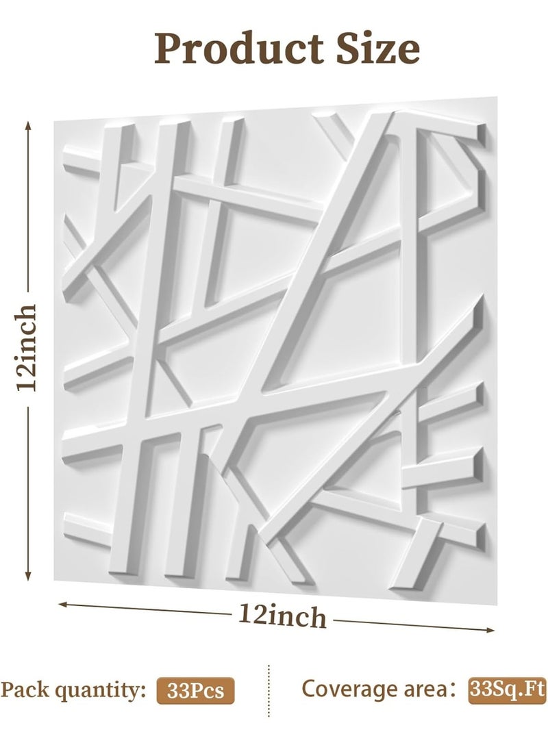 Arabest 13 Pack Decorative 3D Wall Panels, 12''x12'' Accent Texture Wall Panels for Interior Wall Decor, Wall Covering Panles for Living Room Gaming Room Bedroom TV Background Cover 32 Sq.Ft White - Image 2