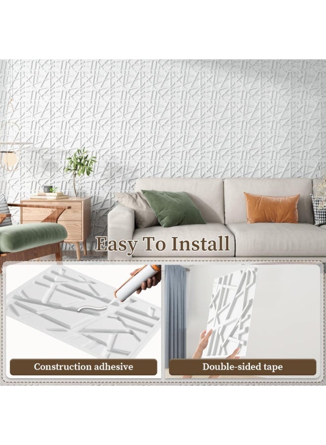 Arabest 13 Pack Decorative 3D Wall Panels, 12''x12'' Accent Texture Wall Panels for Interior Wall Decor, Wall Covering Panles for Living Room Gaming Room Bedroom TV Background Cover 32 Sq.Ft White - Image 4