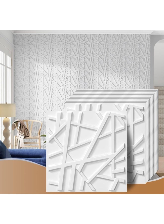Arabest 13 Pack Decorative 3D Wall Panels, 12''x12'' Accent Texture Wall Panels for Interior Wall Decor, Wall Covering Panles for Living Room Gaming Room Bedroom TV Background Cover 32 Sq.Ft White - Image 1