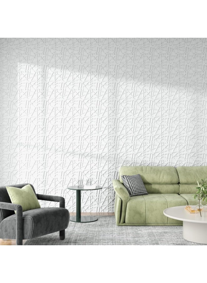 Arabest 13 Pack Decorative 3D Wall Panels, 12''x12'' Accent Texture Wall Panels for Interior Wall Decor, Wall Covering Panles for Living Room Gaming Room Bedroom TV Background Cover 32 Sq.Ft White - Image 5