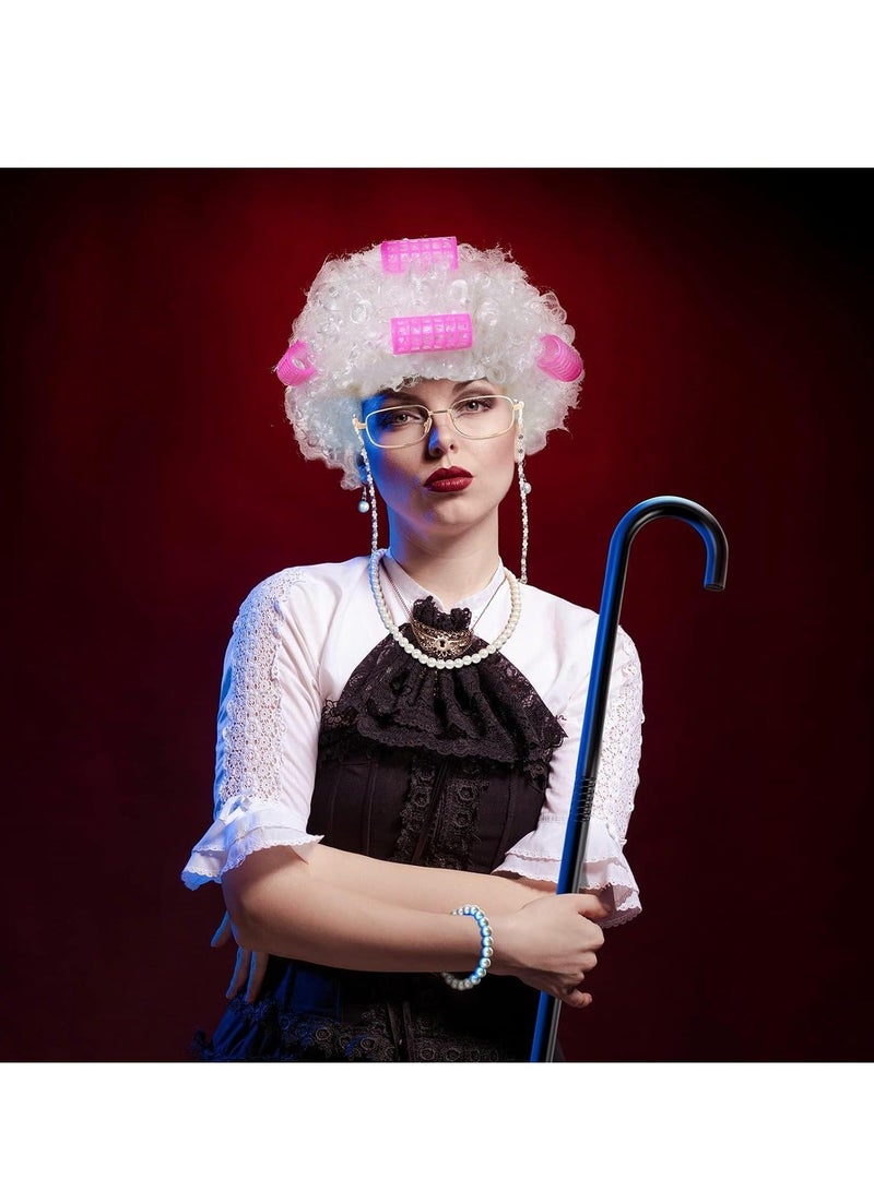 Old Lady Wig Costume for Women 100 Days of School Costume for Kids Girls Grandma Granny Costume Wig for   Cosplay - Image 3