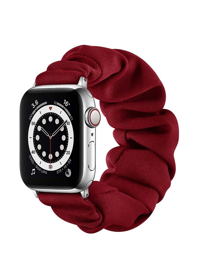 Perfii Flexi Elastic Solo Loop Band For Apple Watch Series 6/SE/5/4/3/2/1 Dark Red - Image 1