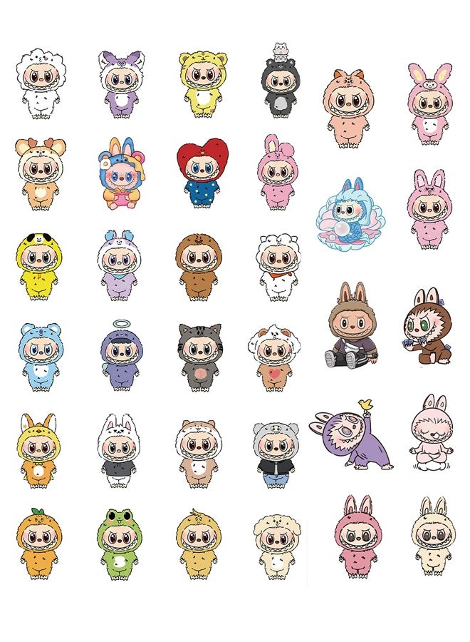 دبليو أف أف أو 105 قطعة ملصقات أرنب كرتونية - ملصقات فينيل مقاومة للماء للزجاجات والمحمول والهاتف والحاسوب والجيتار، هدايا للمراهقين والفتيات والمعجبين - Image 2