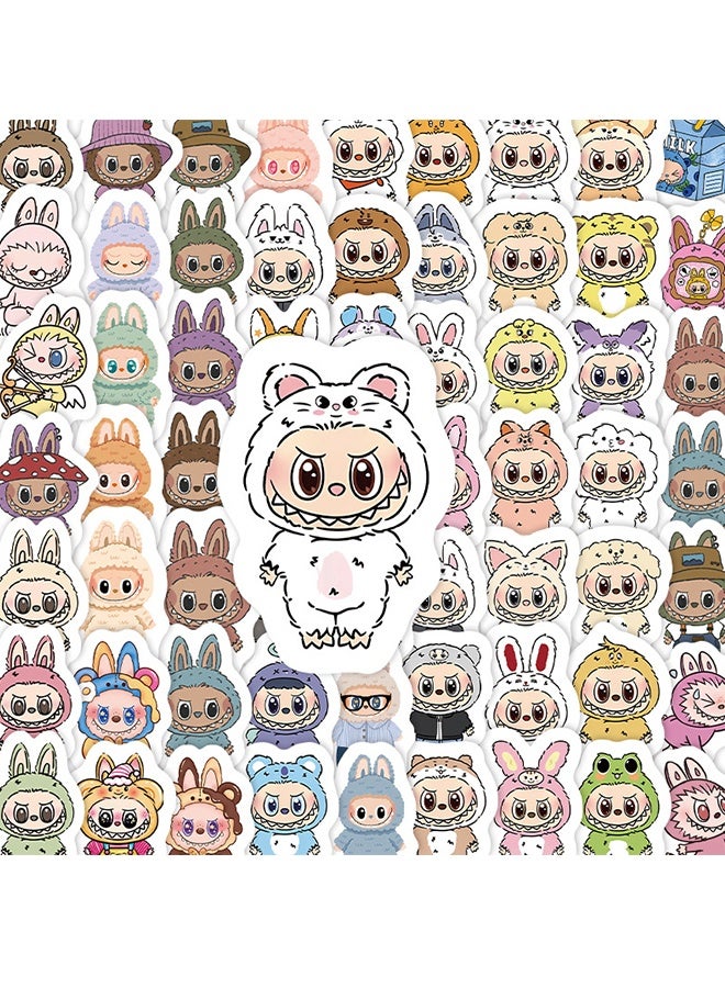 دبليو أف أف أو 105 قطعة ملصقات أرنب كرتونية - ملصقات فينيل مقاومة للماء للزجاجات والمحمول والهاتف والحاسوب والجيتار، هدايا للمراهقين والفتيات والمعجبين - Image 4