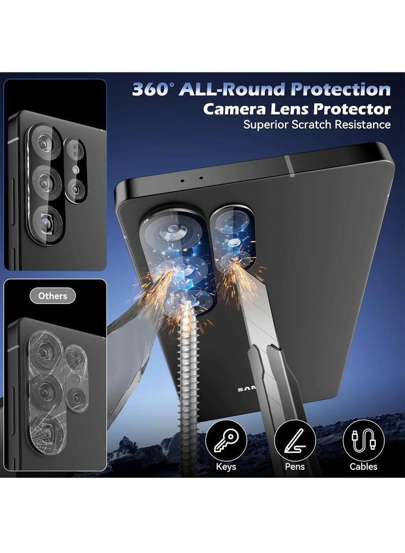 Wtech Samsung Galaxy S26 Ultra 5G 2026 HD Back Camera Lens Protector Tempered Glass (MLHCCR) - Clear/Black - Image 3