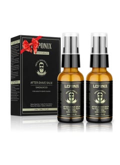LEPONIX After Shave Balm for Men, Luxury Aftershave Lotion - Face Moisturizes and Razor Bump Relief, Post Shave Balm Men- After Shave Face Lotion for Soothe Skin, Sandalwood Scent (Pack of 2)