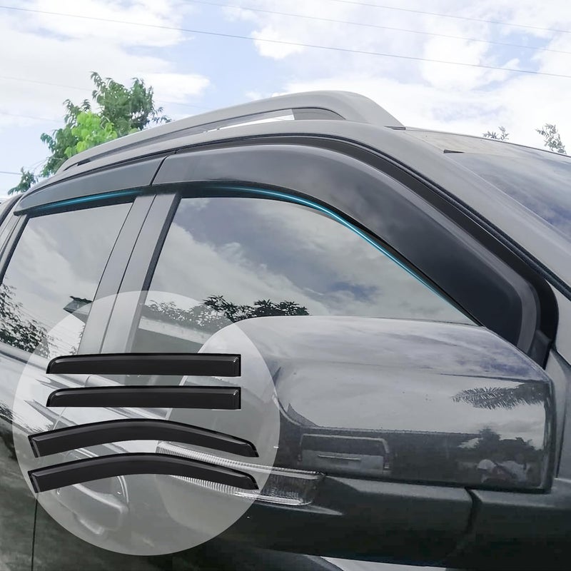 JHCHAN Wind Deflectors Compatible with Ford Ranger Raptor 2023 2024, T9 Ranger Raptor Accessories (Car Window Rain Guard Shield Visor) - Image 1