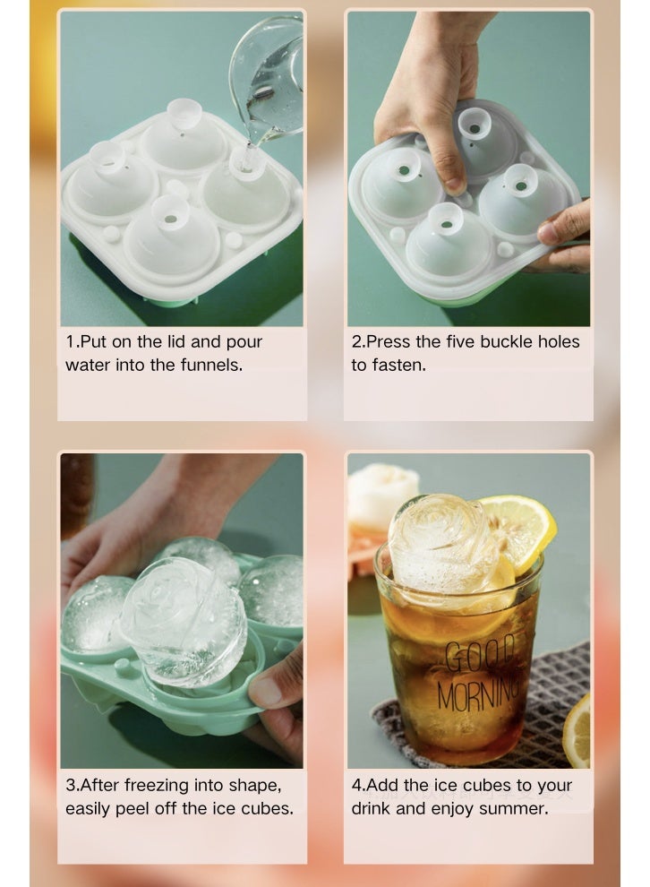 قالب مكعب ثلج من السيليكون ثلاثي الأبعاد، مناسب للويسكي والمشروبات الأخرى، سهل الصنع، سهل التنظيف - Image 3