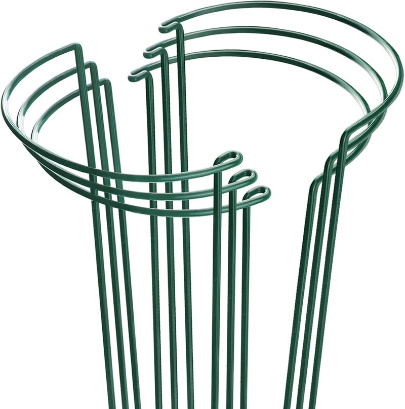 HiGift Plant Support Stakes, 6 Pack Metal Peony Cages and Supports, Garden Stakes Plant Support Cage, Large Plant Support Ring for Outdoor Indoor Snake Plant Peony Rose Flowers Vine (10" W x 15.8" H) - Image 1