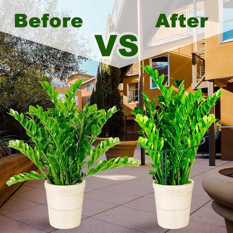 HiGift Plant Support Stakes, 6 Pack Metal Peony Cages and Supports, Garden Stakes Plant Support Cage, Large Plant Support Ring for Outdoor Indoor Snake Plant Peony Rose Flowers Vine (10" W x 15.8" H) - Image 5