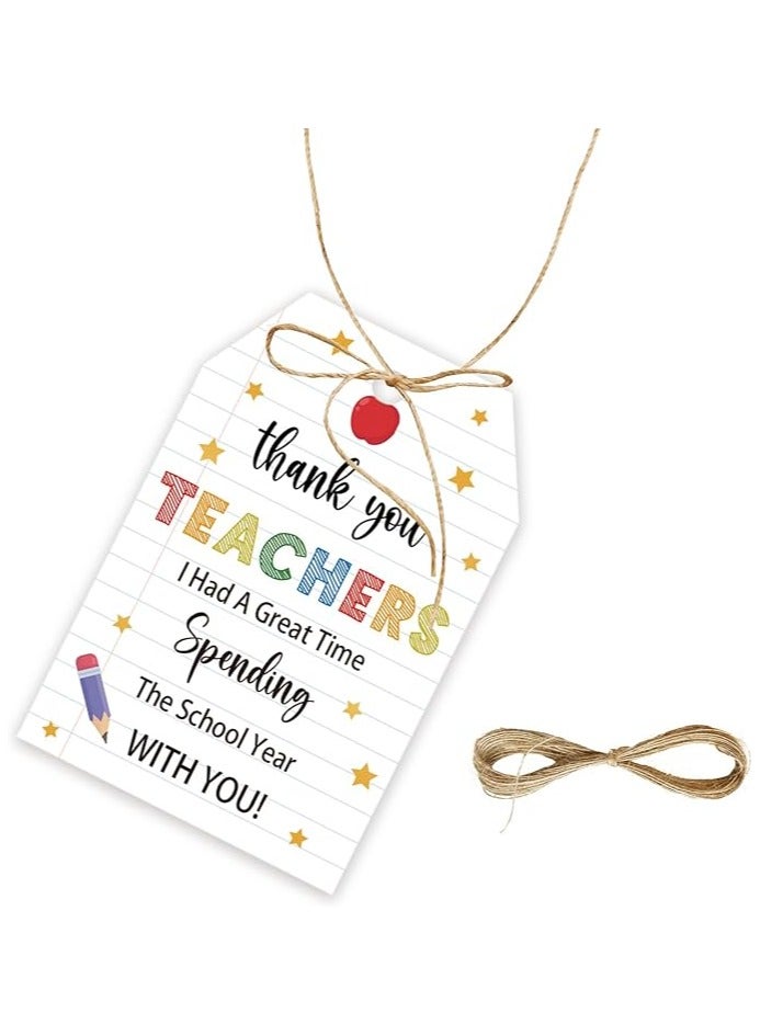 50 قطعة شكر المعلم العلامات, علامة هدية تقدير المعلم مع سلسلة للحفلة, علامات صالح أسبوع تقدير المعلم, هدايا العودة إلى المدرسة للمعلمين