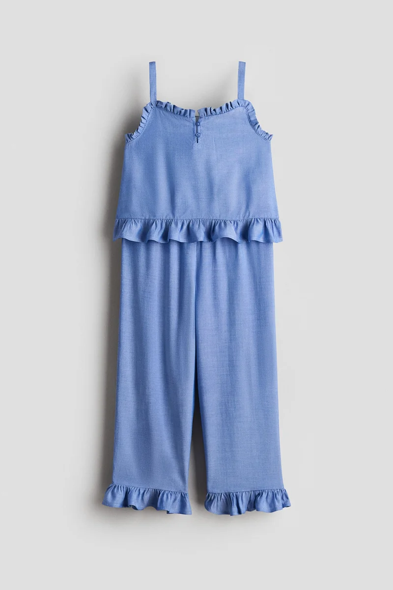 اتش اند ام طقم قطني بحواف كشكشة - عبوة من قطعتين