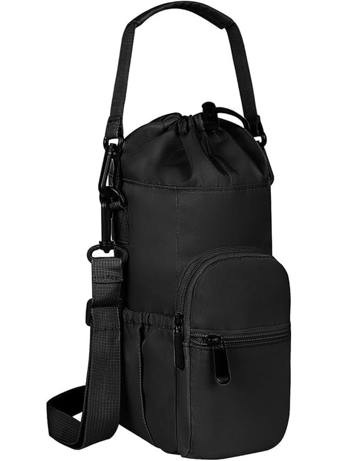 HPMY Water Bottle Holder with Strap, Insulated Water Bottle Carrier Bag, Outdoor Crossbody Bag with Phone Pocket, Water Bottle Pouch with Adjustable Strap, Cup Sleeve Accessory, Sports Water Bottle Sleeve for Hiking Travel Camping - Image 1