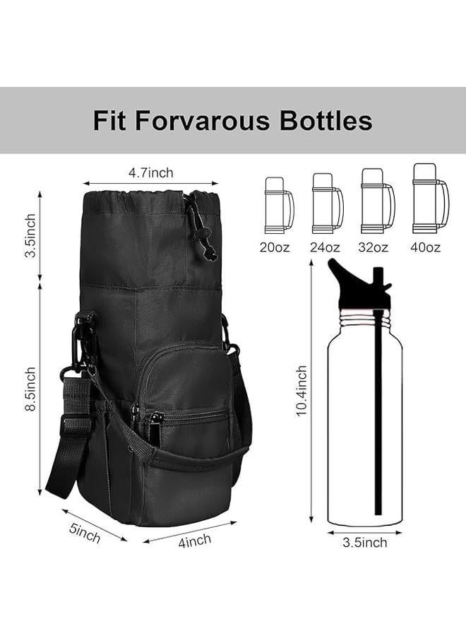 HPMY Water Bottle Holder with Strap, Insulated Water Bottle Carrier Bag, Outdoor Crossbody Bag with Phone Pocket, Water Bottle Pouch with Adjustable Strap, Cup Sleeve Accessory, Sports Water Bottle Sleeve for Hiking Travel Camping - Image 4