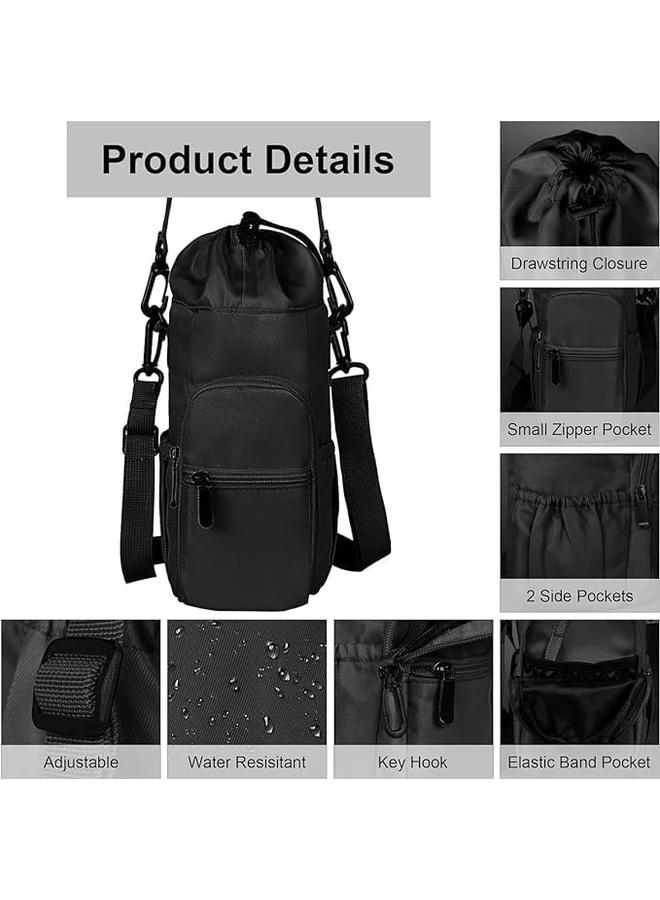 HPMY Water Bottle Holder with Strap, Insulated Water Bottle Carrier Bag, Outdoor Crossbody Bag with Phone Pocket, Water Bottle Pouch with Adjustable Strap, Cup Sleeve Accessory, Sports Water Bottle Sleeve for Hiking Travel Camping - Image 5