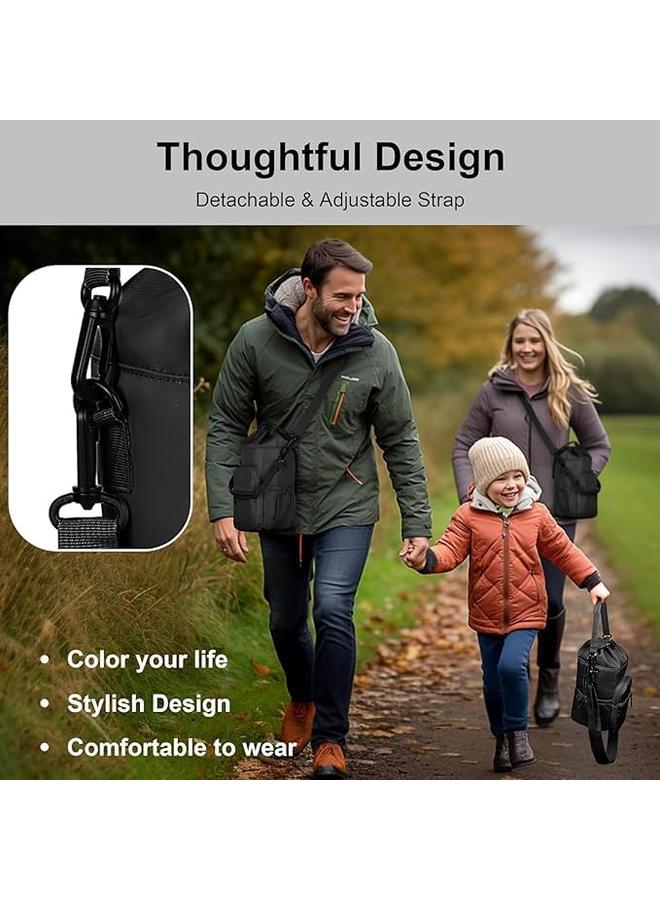 HPMY Water Bottle Holder with Strap, Insulated Water Bottle Carrier Bag, Outdoor Crossbody Bag with Phone Pocket, Water Bottle Pouch with Adjustable Strap, Cup Sleeve Accessory, Sports Water Bottle Sleeve for Hiking Travel Camping - Image 3