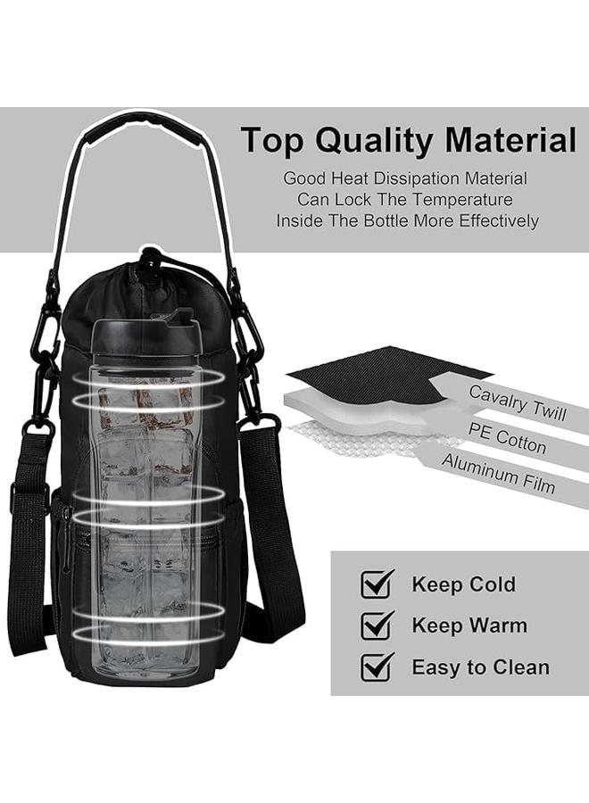 HPMY Water Bottle Holder with Strap, Insulated Water Bottle Carrier Bag, Outdoor Crossbody Bag with Phone Pocket, Water Bottle Pouch with Adjustable Strap, Cup Sleeve Accessory, Sports Water Bottle Sleeve for Hiking Travel Camping - Image 2
