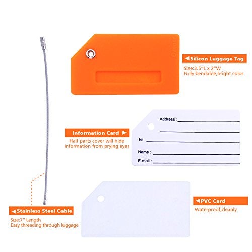 Ovener Silicone Luggage Tag with Name ID Card Perfect to Quickly Spot Luggage Suitcase (Plane 5Pcs Multicoloured) - Image 4