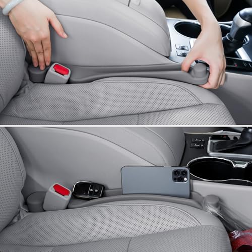 Givifive Car Seat Gap Filler Set of 2, 3IN1 Seat Side Gap Filler Plug with Storage Slot & Hook Function, Soft Foam Universal Fit Car SUV Truck Fill Gap Between Seats Console Organizer（Standard Carbon Gray） - Image 1