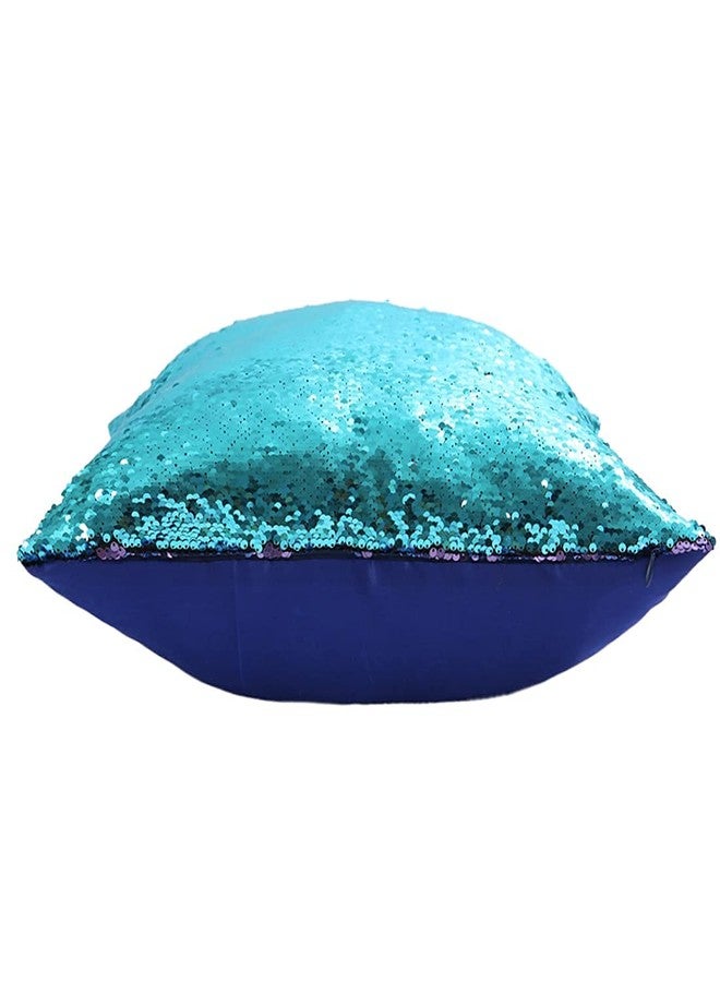 SquarePie Reversible Sequin Pillow Covers Set of 2, Flip Sequin Decorative Pillowcases, Magic Sublimation Throw Cushion Covers,18x18 Inches Teal Blue and Light Purple - Image 5