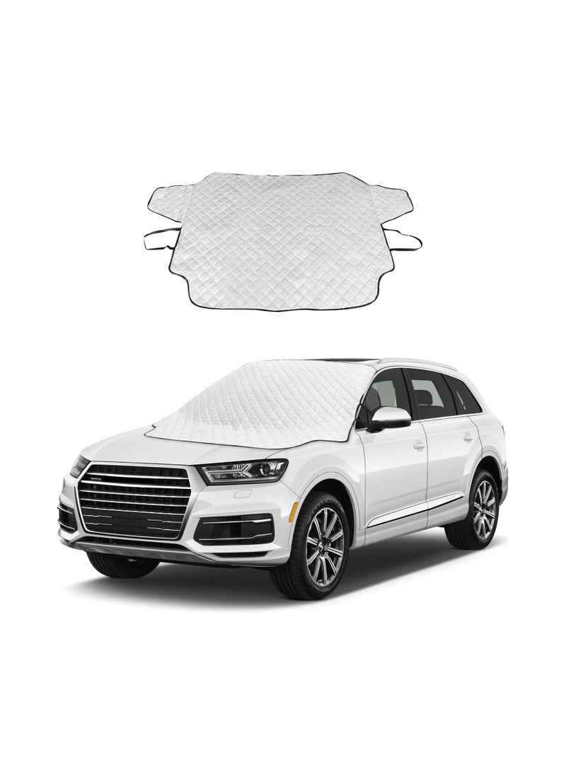 SYOSI Winter Windshield Cover with Built in Magnets and 4 Layers Protection Protects from Snow Ice Frost Sun Weather Resistant Front Car Accessories 156X126CM - Image 1