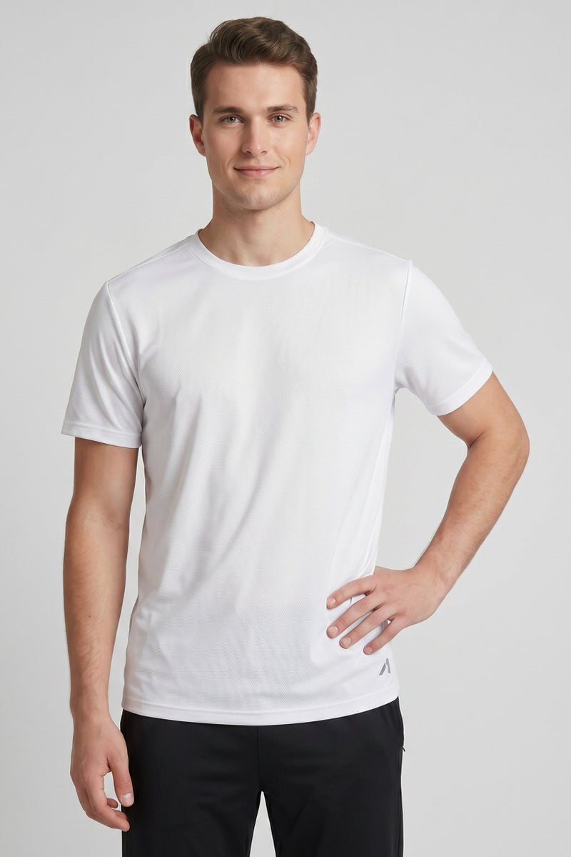 Alive Men Sportswear Fit Short Sleeve Outdoor T-Shirt, White - Image 1