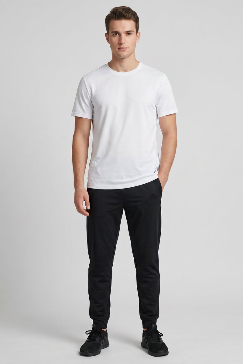Alive Men Sportswear Fit Short Sleeve Outdoor T-Shirt, White - Image 2