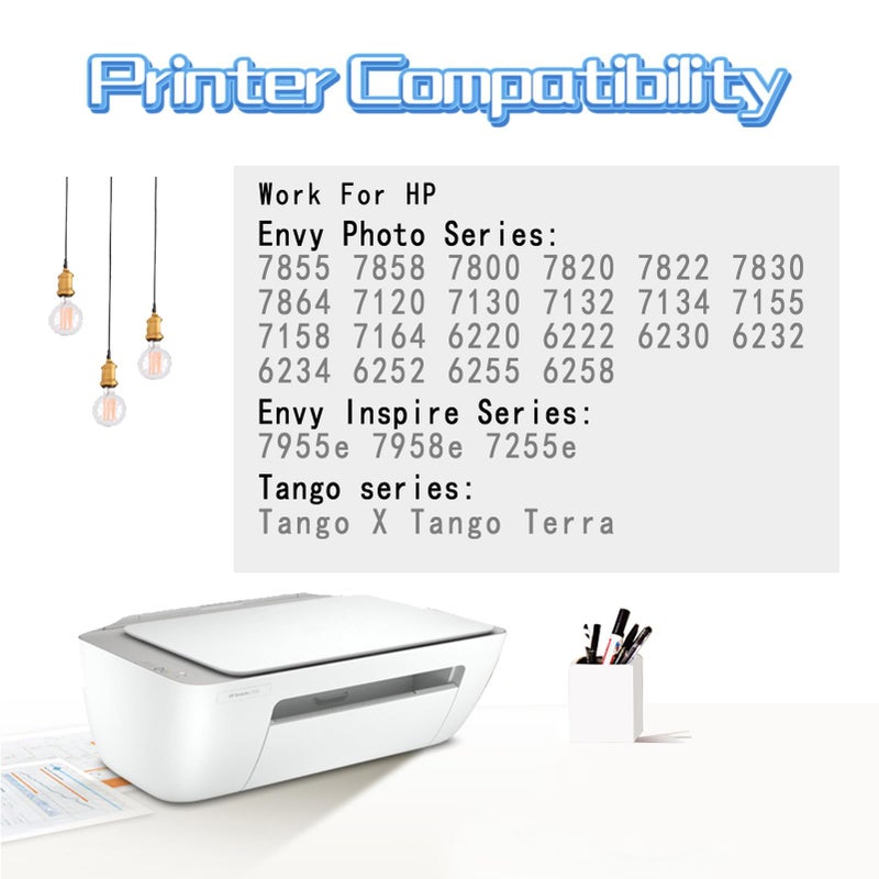 حزمة كومبو 64XL خراطيش حبر بديلة لطابعات HP Envy Photo وInspire - Image 3