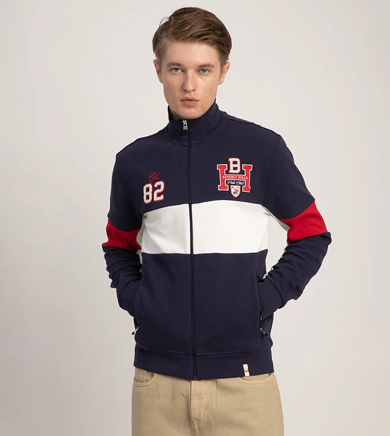 بيفرلي هيلز بولو كلوب جاكيت بسحاب وألوان متداخلة