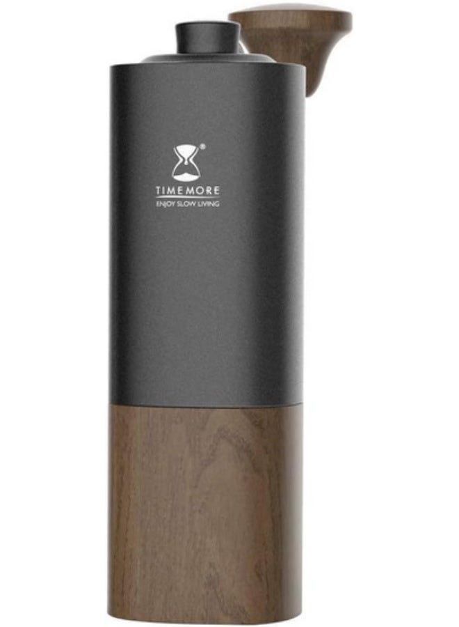 تايم مور مطحنة قهوة يدوية من TIMEMORE Chestnut G1 Plus بسعة 25 جرامًا مع مطحنة E&B مطلية بالتيتانيوم وإعدادات داخلية قابلة للتعديل، وتوحيد طحن مثير للإعجاب (أسود) - Image 1