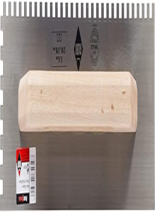 RUBI STEEL NOTCHED TROWEL 19"(48 CM) 3/8"X3/8" (8X8 MM)(5959)