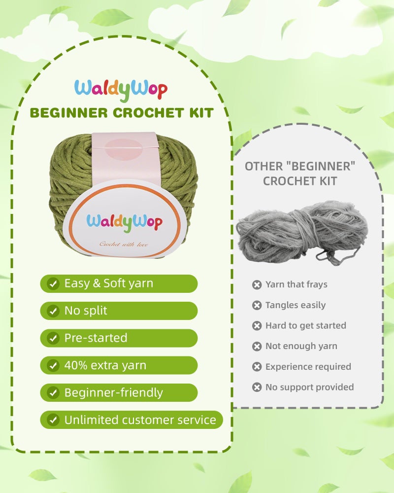 WaldyWop Crochet Kit for Beginners - 8 Flower Bookmarks Knitting Kit w/Step-by-Step Video Tutorials & Soft Yarn, Hook - Wobbles DIY Art Craft Kit for Adults, Birthday Gifts for Women Teen - Image 3