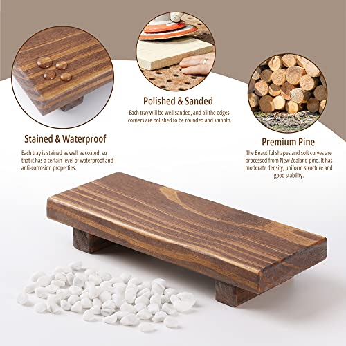 GRID FORTE Wood Pedestal Soap Stand, Farmhouse Wood Riser, Soap Dish Holder/Tray Counter Decor for Bathroom Kitchen, Rustic Candle Plant Holder, Display Rectangular Decorative (Antique Walnut) - Image 2