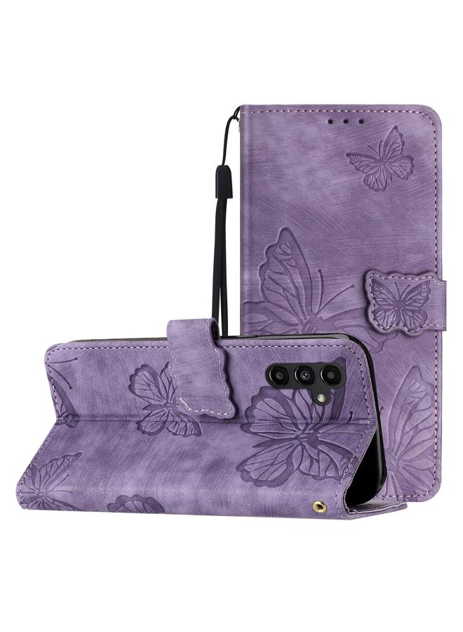 اس-توب جراب لهاتف Samsung Galaxy A16 4G / 5G جراب هاتف جلدي منقوش بنقشة فراشة بملمس الجلد - Image 1