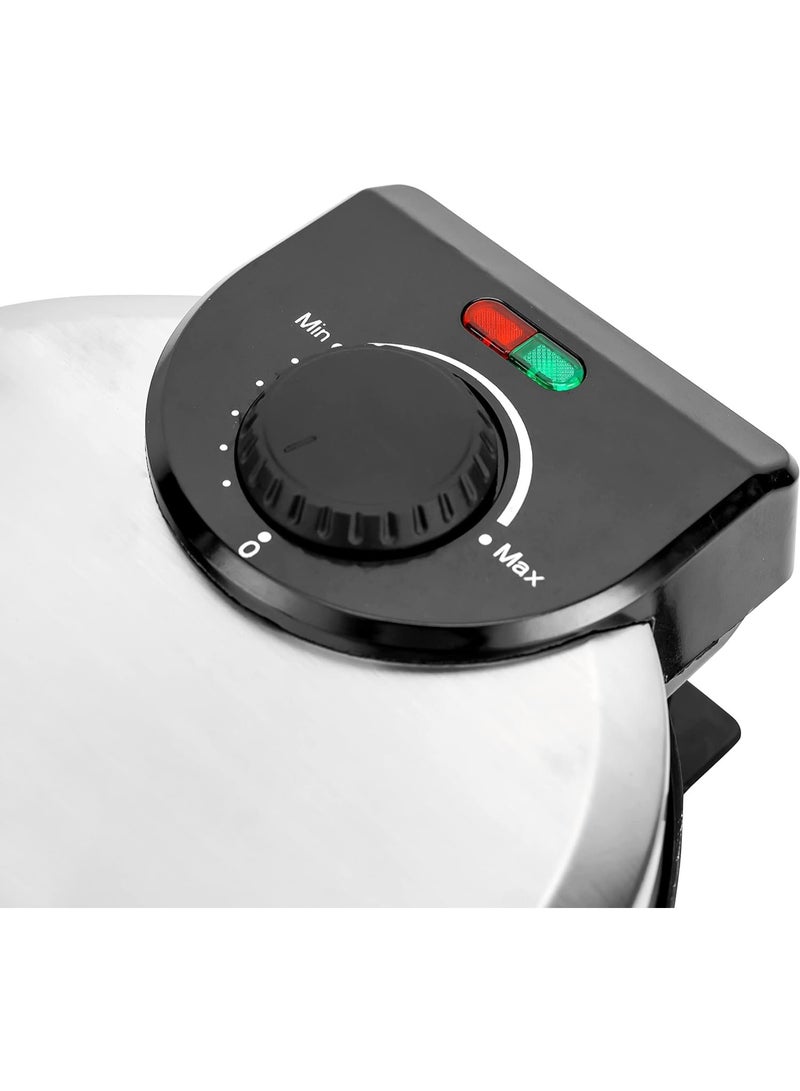 8 Inch Nonstick Roti Chapati Maker Electric Flatbread Tortilla Maker with Adjustable Temperature Easy Clean Plates 900W Compact Design - Image 3