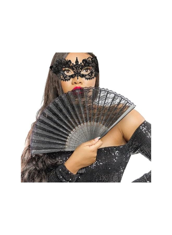 The Bros 3 Pieces Masquerade Masks, Lace Eye Mask Lady Girl Face Venetian Lace Mask for Ball Party Venetian Masquerade Costume Masquerade Party Cosplay Costume Props  - Image 5