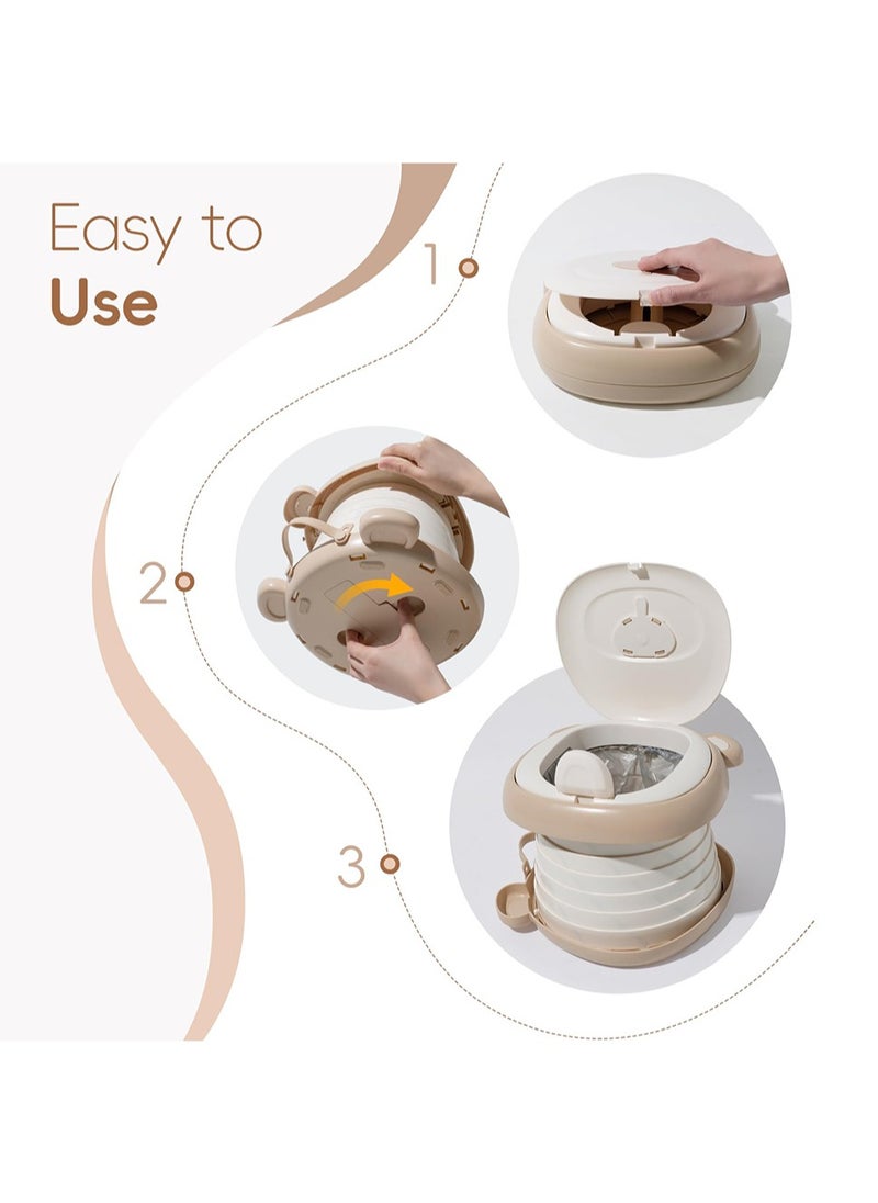 Generic Travel Potty Seat for Toddler，Foldable Car Potty for Toddler, Portable Toilet Seat for Kids with Potty Liners, Absorbent Pads, Portable Potty Seat for Toddler Travel, Camping and Outdoor Use  - Image 5