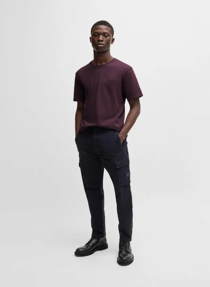 BOSS Cotton-jersey T-shirt with logo patch