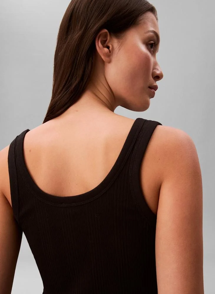 CALVIN KLEIN  Logo Varigated Rib Nano Tank for Women | Best Price UAE