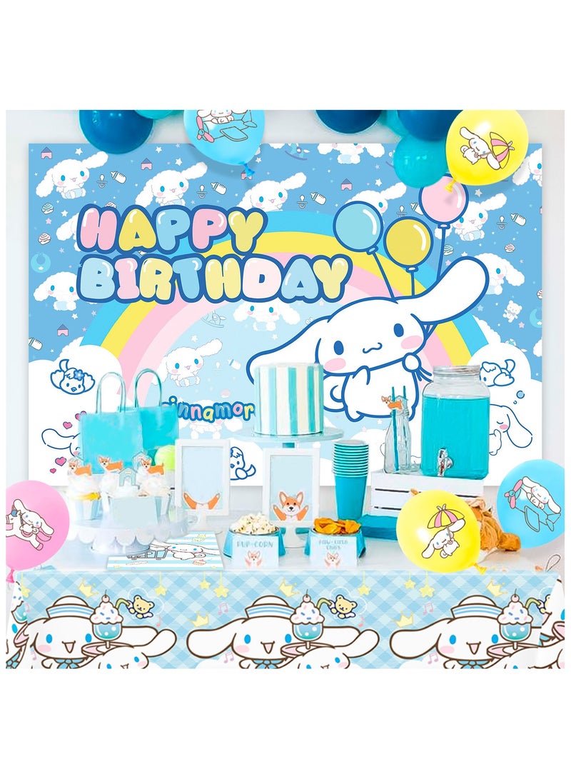 FRUITFUL PARTY Cinnamoroll Birthday Party Decorations, 24pcs Party Supplies Set Include Napkins Ballons Bacakdrop Tablecloth for Cinnamoroll Theme Party - Image 5