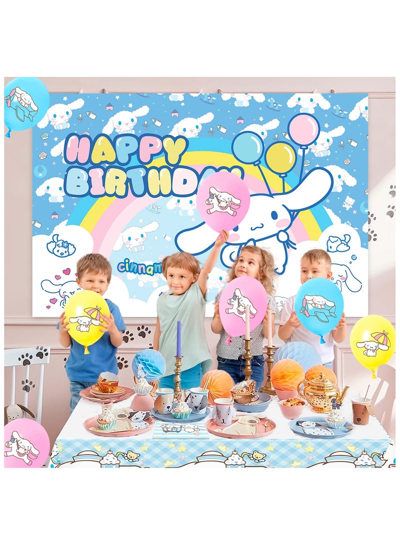 FRUITFUL PARTY Cinnamoroll Birthday Party Decorations, 24pcs Party Supplies Set Include Napkins Ballons Bacakdrop Tablecloth for Cinnamoroll Theme Party - Image 4