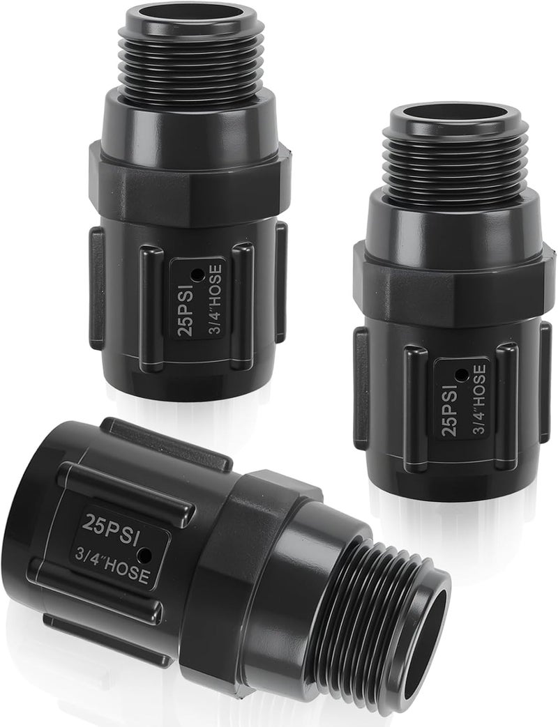 3 قطع منظم ضغط الري بالتنقيط 25 PSI، خيط خرطوم أنثى 3/4 بوصة × خيط خرطوم ذكر 3/4 بوصة، مخفض ضغط الري بالتنقيط، منظم ضغط خرطوم الحديقة - Image 1