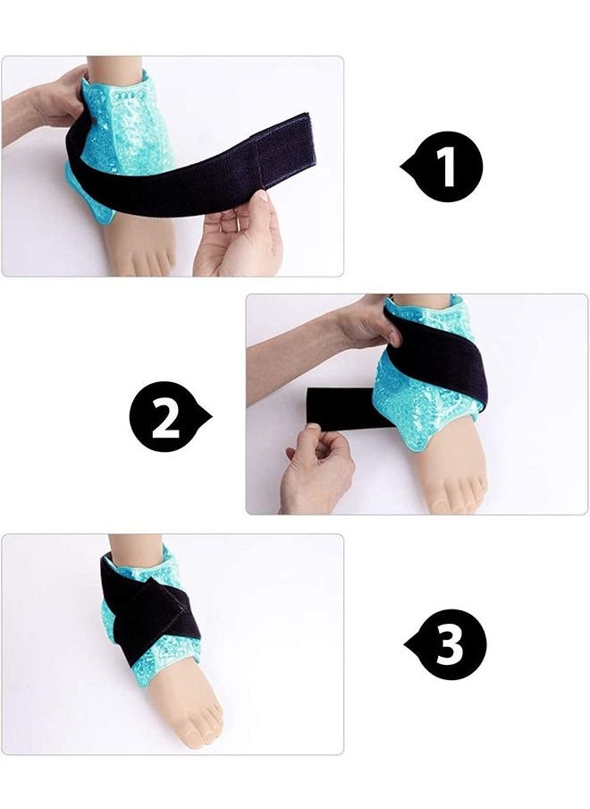 MVAQKLM  - Ankle/Sport Foot Ice Therapy Wrap,Hot Cold Ice Gel Pack with Adjustable Brace for Sprained Ankles, Plantar Fasciitis,tendonitis, and Swelling Feet,Microwaveable, Freezable and Reusable - Image 1