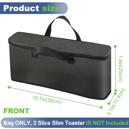 NUENSS-ROR Carrying Bag for Bella 2 Slice Slim Toaster, Portable Outdoor Toaster Travel Carrier Bag Case for Bella, Waterproof & Heat-Resistant 2 Slice Bread Maker Bag with Aluminum Foil Lining - Image 4