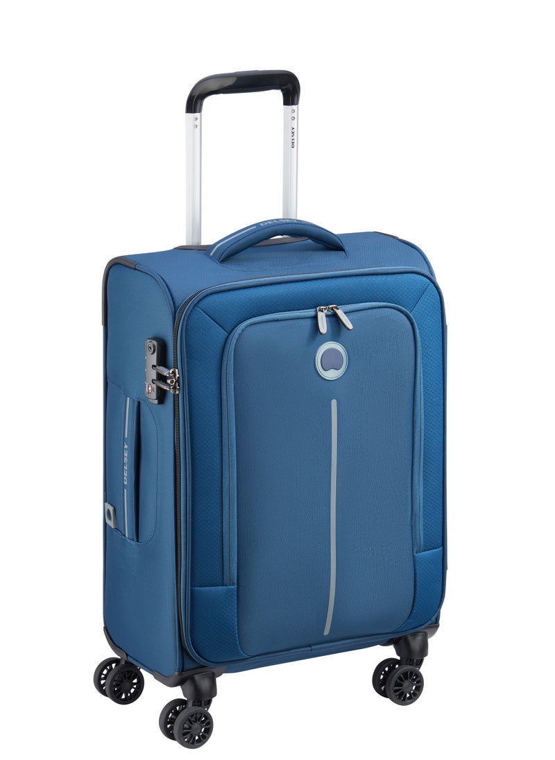 DELSEY Paris Caracas 55cm Softcase 4 Double Wheel Expandable Cabin Luggage Trolley Night Blue  - Image 1