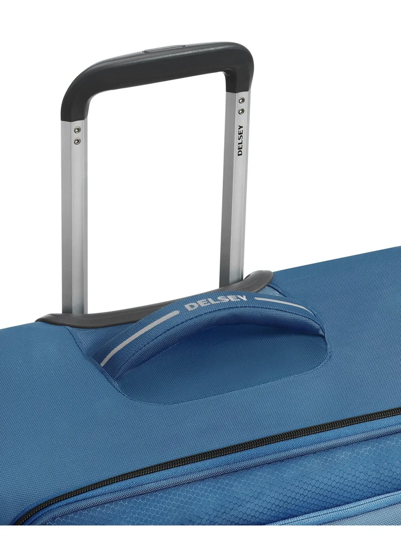 DELSEY Paris Caracas 55 Cm Softcase 4-Double Wheeled Expandable Cabin Luggage Trolley - Night Blue