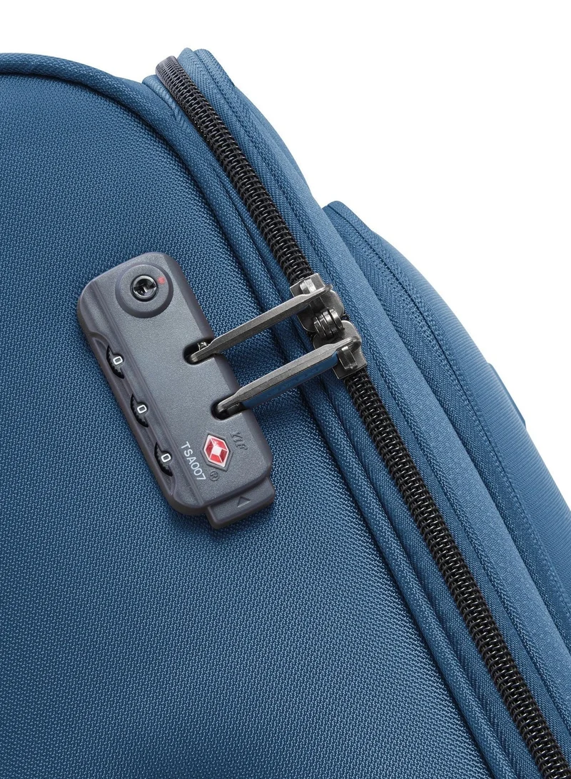 DELSEY Paris Caracas 55 Cm Softcase 4-Double Wheeled Expandable Cabin Luggage Trolley - Night Blue