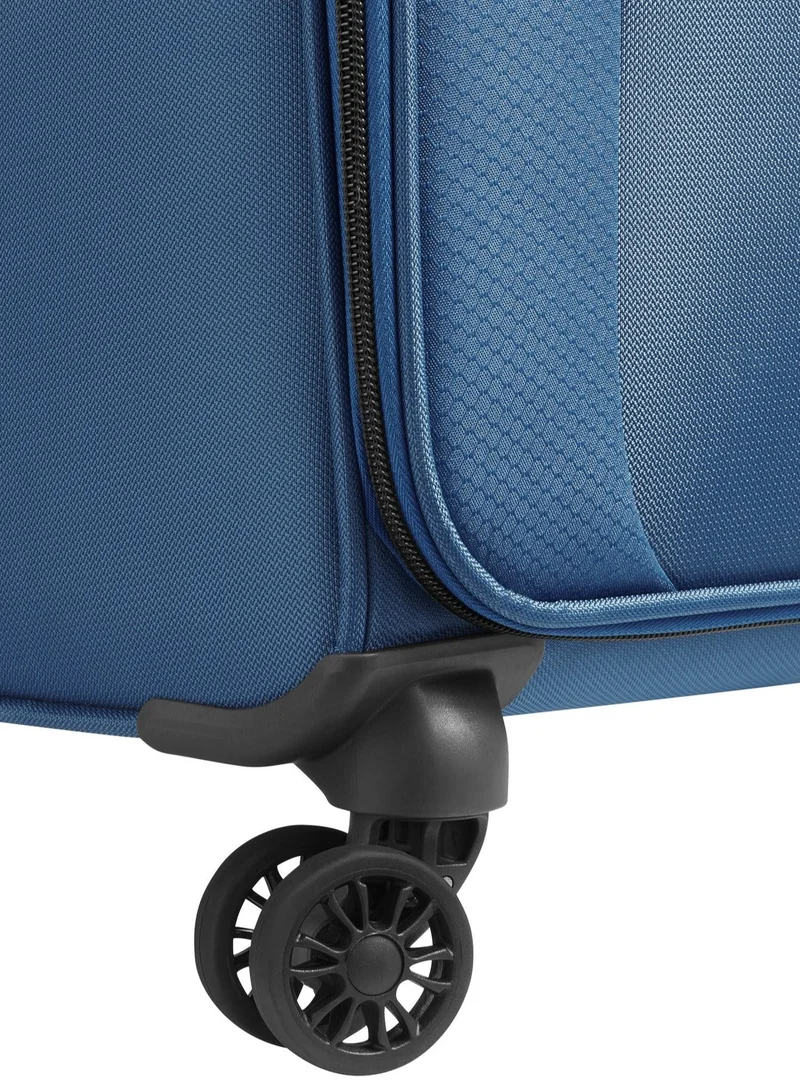 DELSEY Paris Caracas 55 Cm Softcase 4-Double Wheeled Expandable Cabin Luggage Trolley - Night Blue